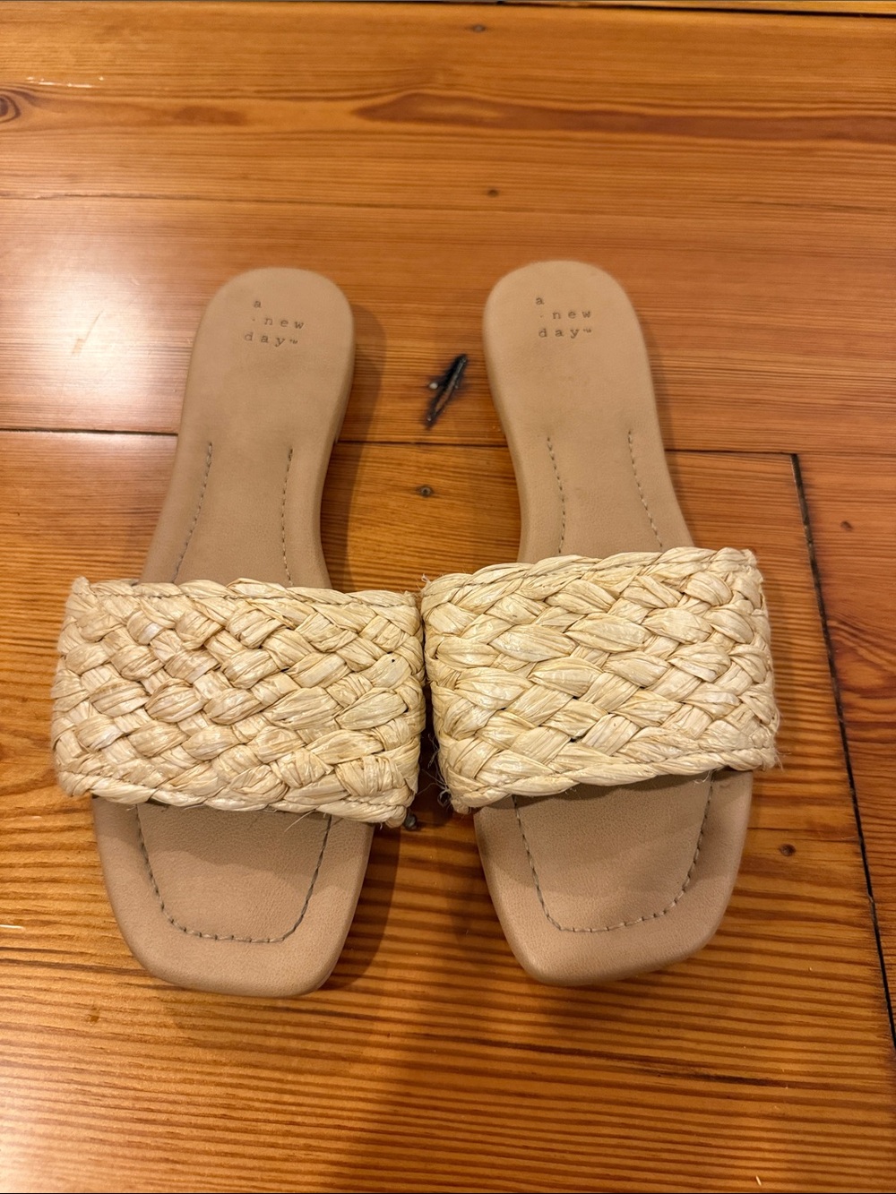 A New Day Woven Slide Sandals in Natural 8.5